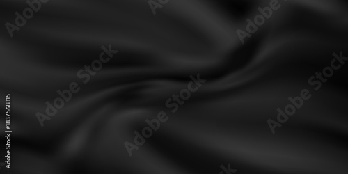 Black gray satin dark fabric texture luxurious shiny that is abstract silk cloth background with patterns soft waves blur beautiful, hand-drawn digital illustration