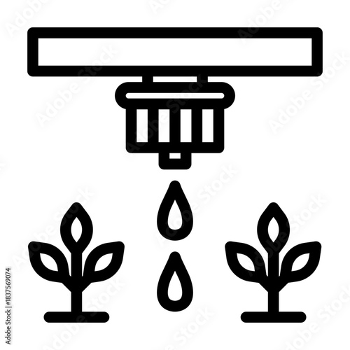 Drip irrigation line icon illustration 