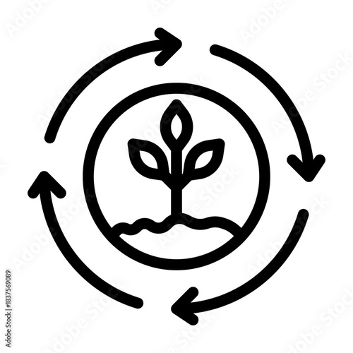 Crop rotation line icon illustration