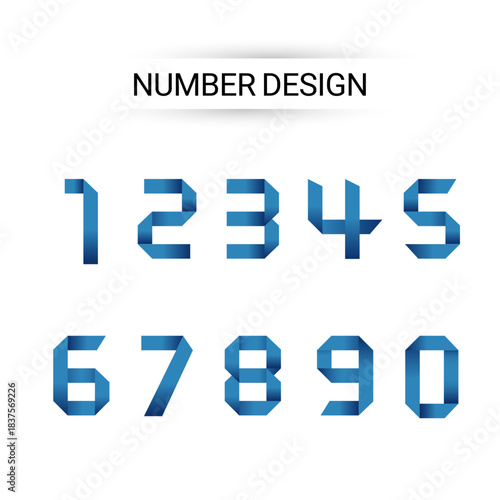 Gradient Numbers design digital set