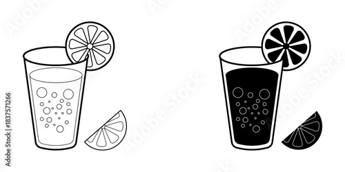  orange drink icon fresh drink in a glass illustration icon vector