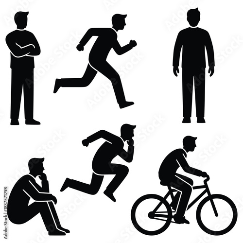 Man in Various Poses and Actions