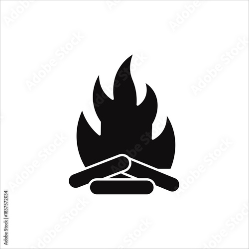 campfire icons. simple solid vector
