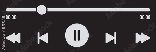 Music or video play bar icon Audio player for songs or podcast playlist. eps 10