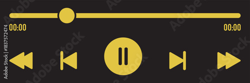 Music or video play bar icon Audio player for songs or podcast playlist. eps 10