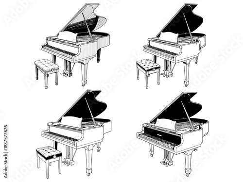 Grand Piano Drawings