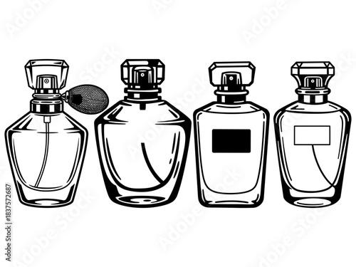 set of perfume bottles