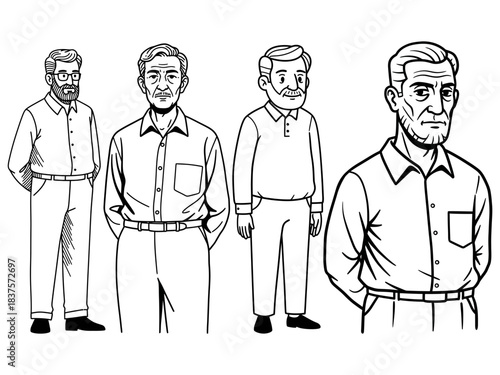 Older Man Character Drawings