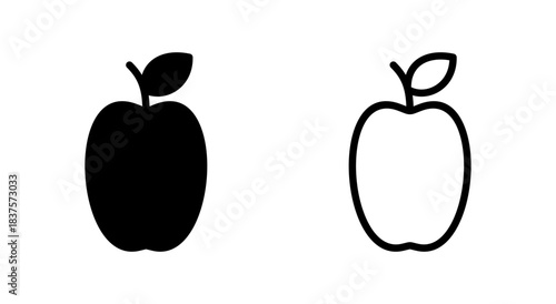 Apple icon symbol for apps and websites. Apple sign and symbols for web design.