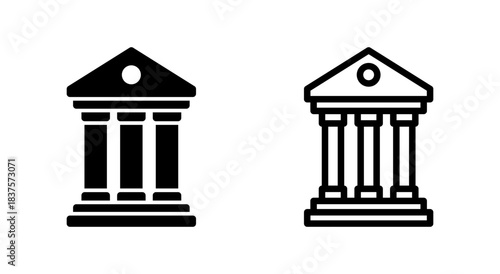 Bank icon symbol for apps and websites. Bank sign and symbol, museum, university