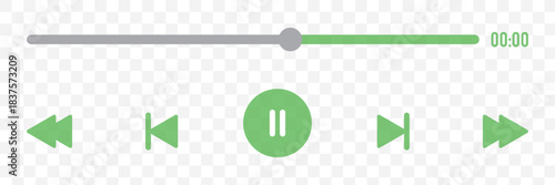 Music or video play bar icon on black background. Audio player for songs or podcast playlist. Play or pause button. button icon concept. 