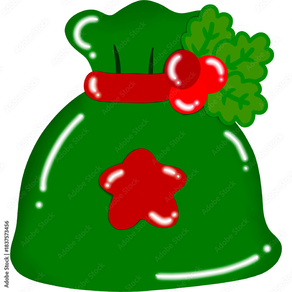Naklejka premium christmas bell with red ribbon