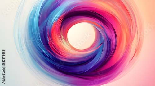 Abstract vortex design with vibrant hues swirls in a mesmerizing display of color and light motion art.