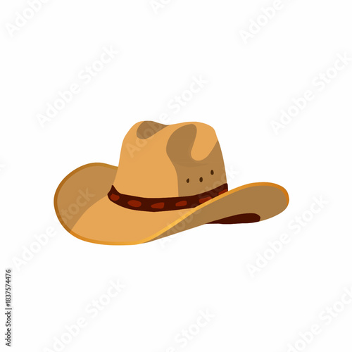 Australian Cowboy Hat in Flat Illustration for Outback Theme