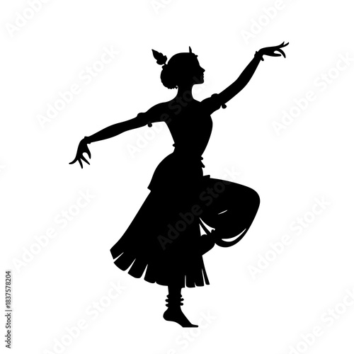 Indian Classical Dancer Elegant Silhouette