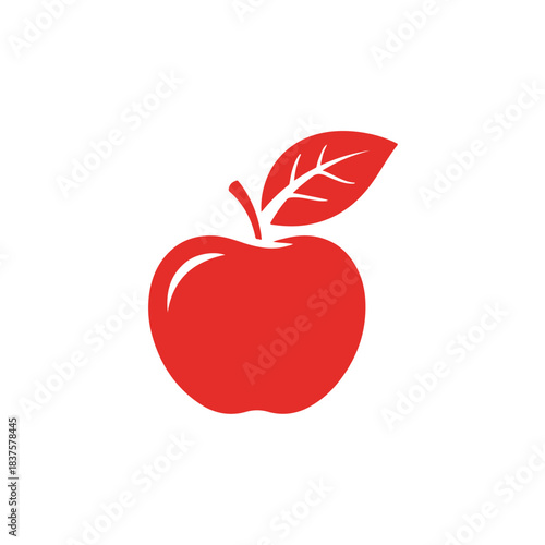 A simple, vibrant red apple icon with a stem and leaf, for clear digital use