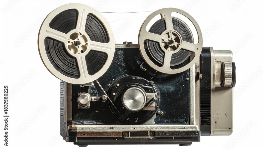 Fototapeta premium Old style movie projector, still-life, close-up.