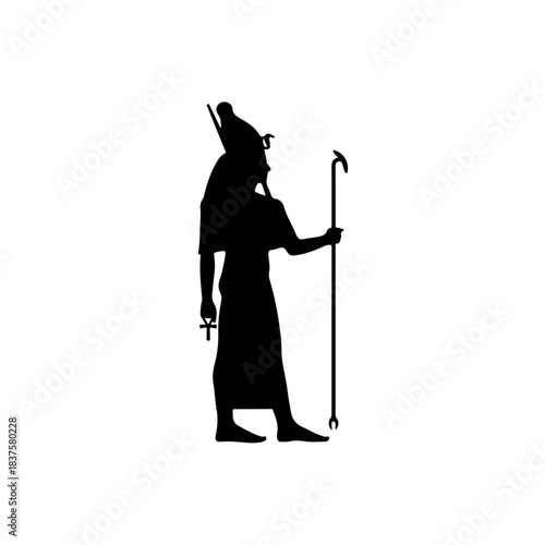 Anubis silhouette isolated on transparent background