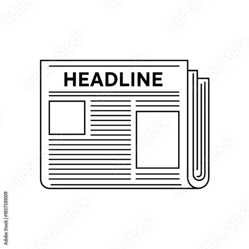 Newspaper headline icon isolated on transparent background