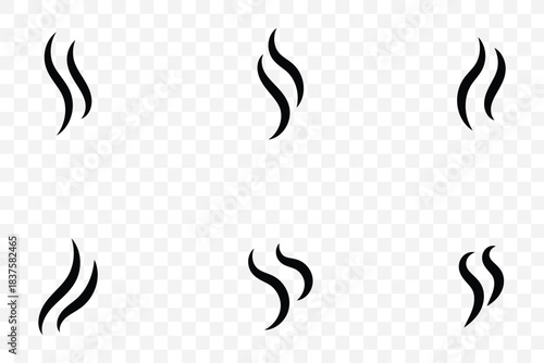 steam, smoke, vapor, swirl, curl, icon, symbol, black, white, graphic, design, element, abstract, motion, flow, heat, cooking, beverage, aroma, wisps, curves, lines, set, collection eps 10