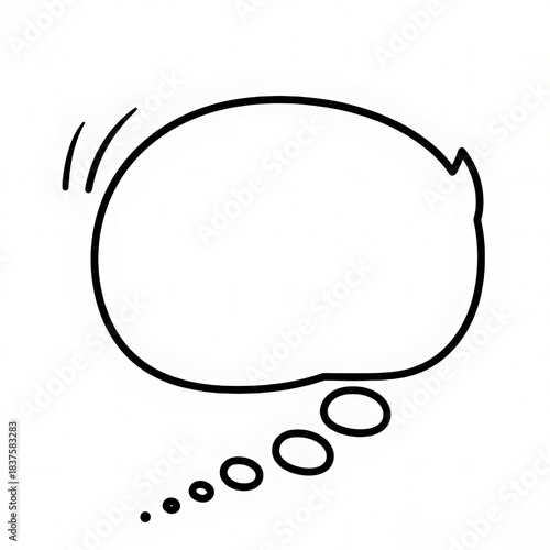 flat black and white Comic whisper bubble