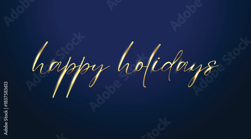 Happy new year golden letters banner on blue background, illustration can use for landing page template ui web mobile app poster banner flyers copy