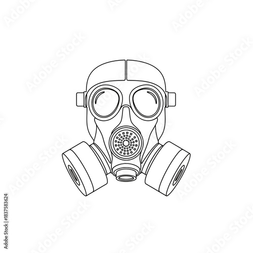 Striking black outline design of a professional protective gas mask ready for any hazardous environment scenario