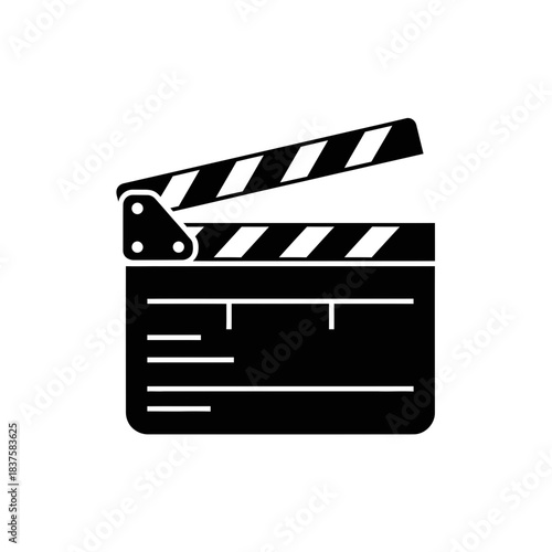 Essential filmmaking slate icon ready for immediate action marking scene cuts and takes for professional video production