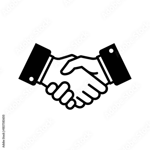 Professional handshake icon symbolizing strong business partnership agreement and successful deal closing moment