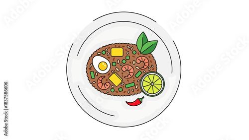 Colorful Fruit and Vegetable Salad Bowl for Healthy Eating and Nutrition nasi goreng indonesian food