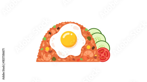 Delicious Mexican Dish with Ground Meat Vegetables and a Fried Egg on Top nasi goreng indonesian food