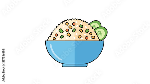 Healthy Breakfast Bowl with Fresh Vegetables and Grain