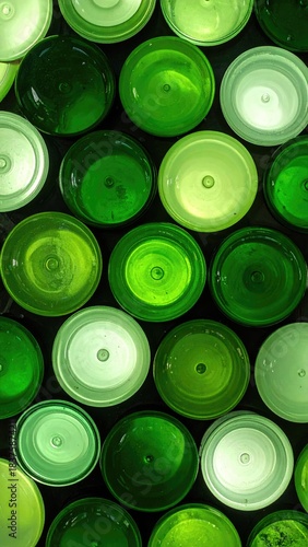 Green bottle bottoms form pattern