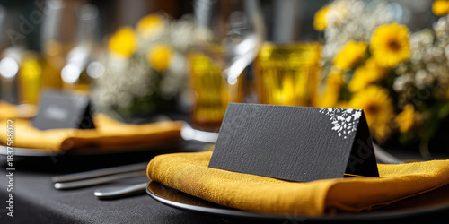 Elegant Table Setting: A close-up shot of an elegant table setting, decorated with exquisite details, setting the stage for a memorable event.