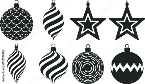 Set of Christmas Ornaments Vector Graphics