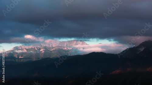 Sierra Madre Mountains with Clouds Aerial