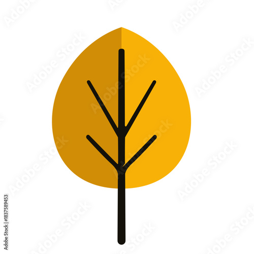 Stylized golden autumn leaf illustration representing the beauty of fall foliage and the changing seasons