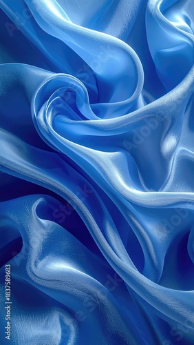 Shiny, flowing blue fabric texture