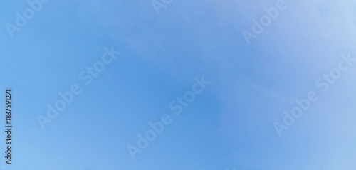 Clear Blue Sky Background and Banner Template for Design, Horizontal Panorama View, No Clouds