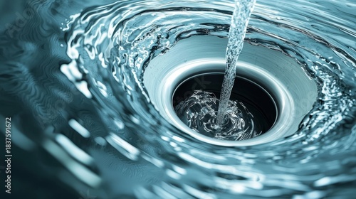 Efficient drainage: water flowing for cleanliness.