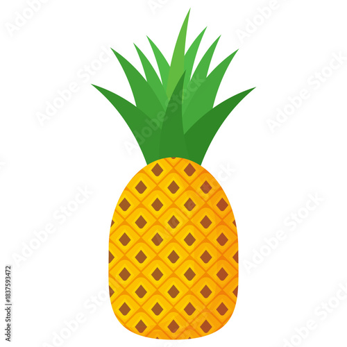 pineapple fruit illustration, summer fresh fruit theme