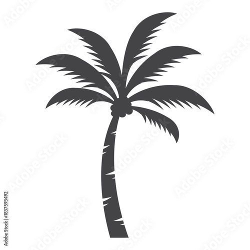 silhouette of coconut tree in flat style. illustration of palm tree in flat style.