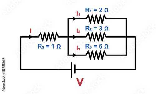 Electrical Circuit With Parallel Resistors And Battery Source – Simple Ohm's Law Demonstration