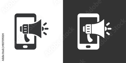 Mobile Announcement icon. Solid glyph series icon