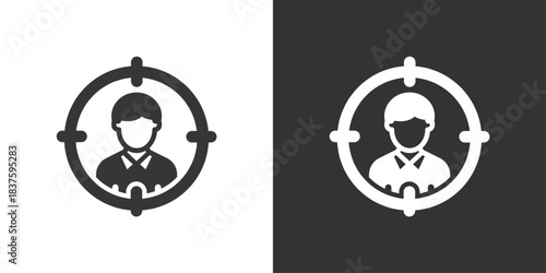 Target Audience icon. Solid glyph series icon