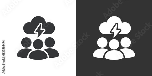 Brainstorming icon. Solid glyph series icon