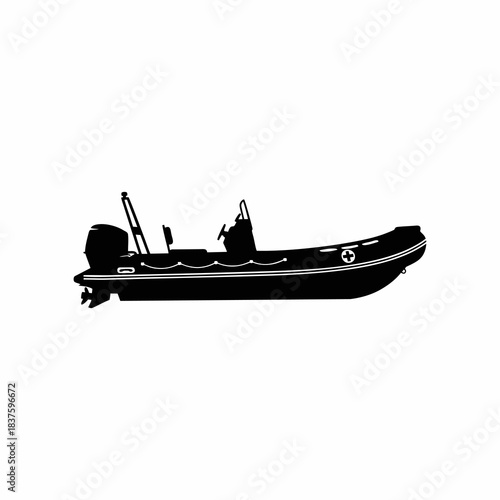 vector silhouette of a life raft