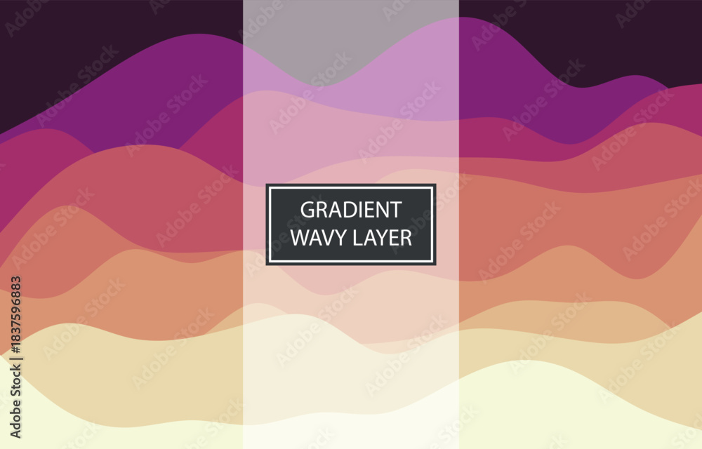 Obraz premium Abstract Wavy Gradient Layers Background Design