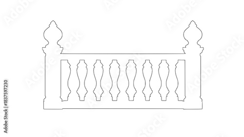 2D Concrete Balustrade Design Drawing
