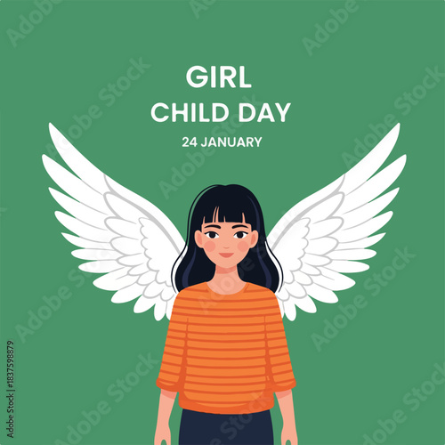 Girl Child Day 24 January Illustration - Celebrating Innocence and Future